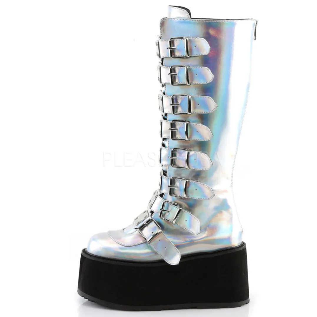 DemoniaCult DAMNED 318 Boots Silver (UK3)