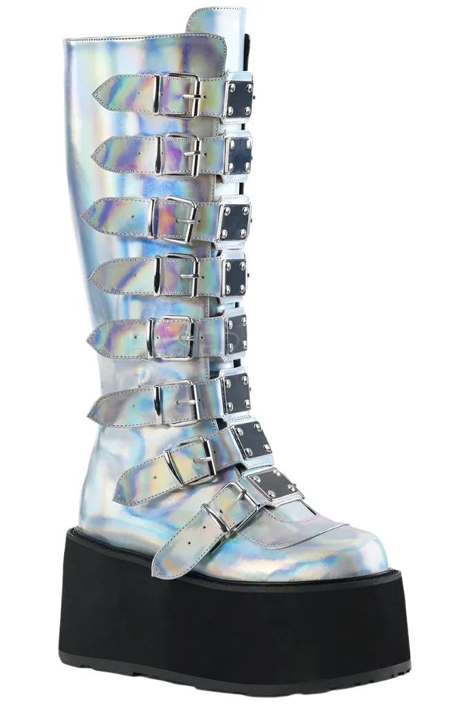 DemoniaCult DAMNED 318 Boots Silver (UK3)