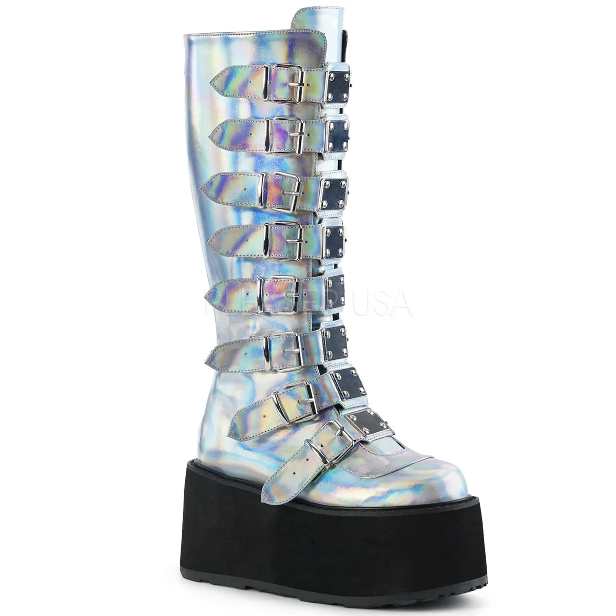 DemoniaCult DAMNED 318 Boots Silver (UK3)