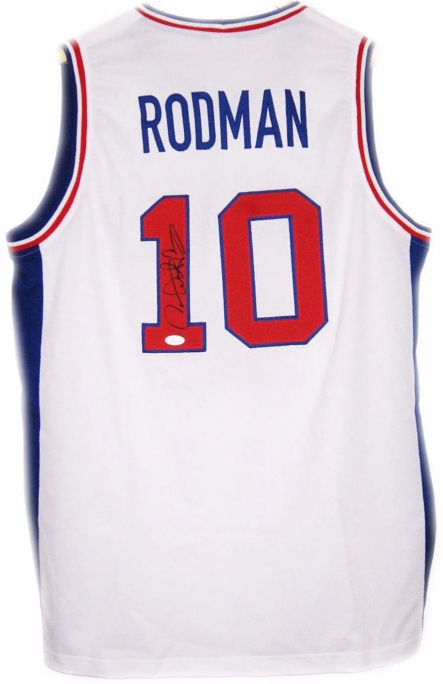 Dennis Rodman Signed Autographed Detroit Pistons Basketball Jersey (JSA COA)
