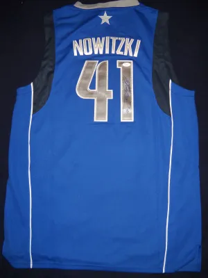 Dirk Nowitzki Signed Autographed Dallas Mavericks Basketball Jersey (JSA COA)