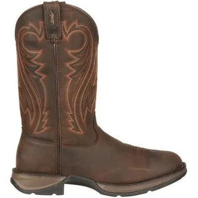 Durango Men's Rebel 12" Soft Toe Pull On Western Classic Boot- Chocolate- DB5464