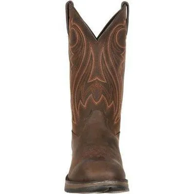 Durango Men's Rebel 12" Soft Toe Pull On Western Classic Boot- Chocolate- DB5464