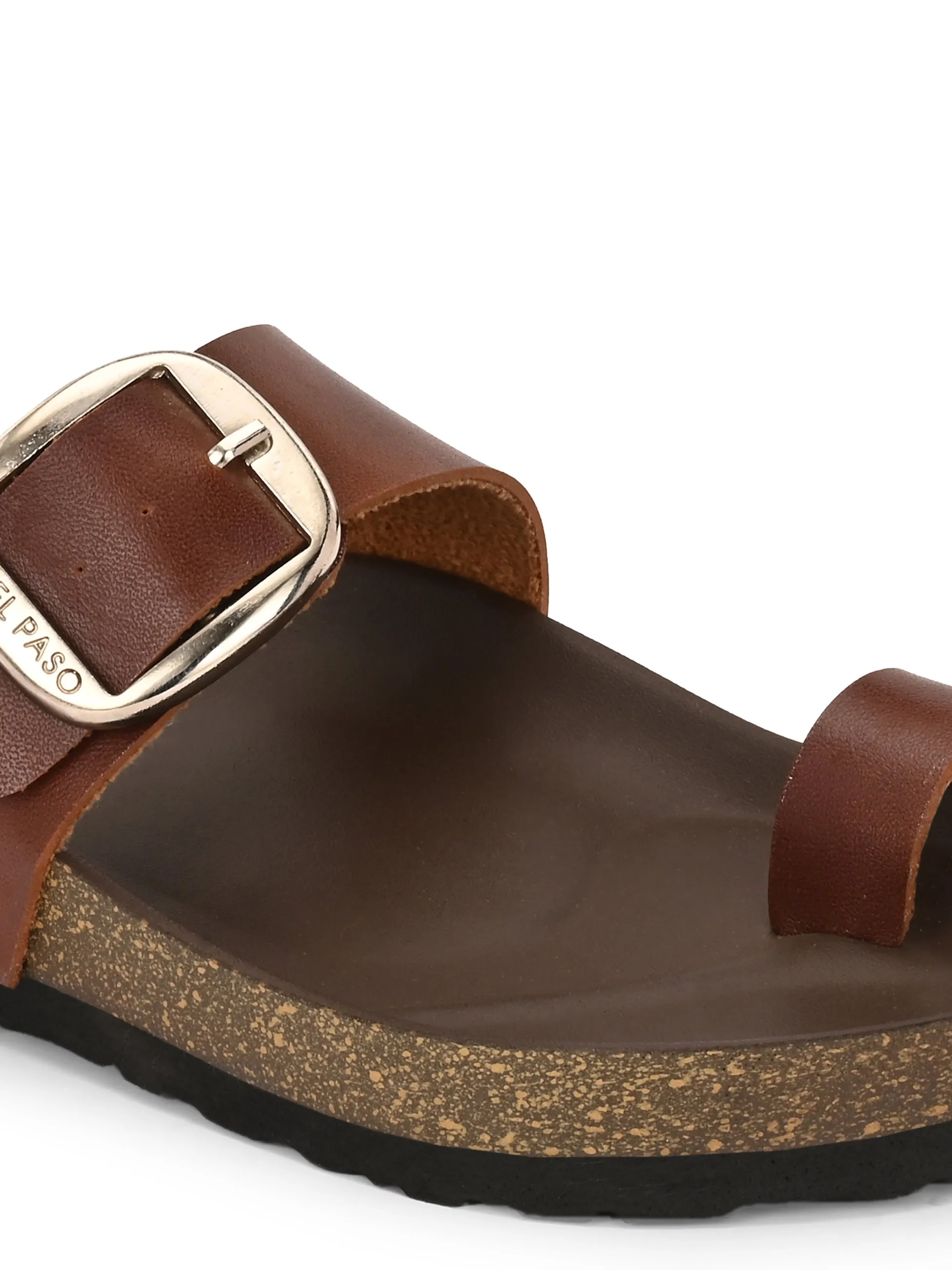 El Paso Women One Toe Flats with Buckles