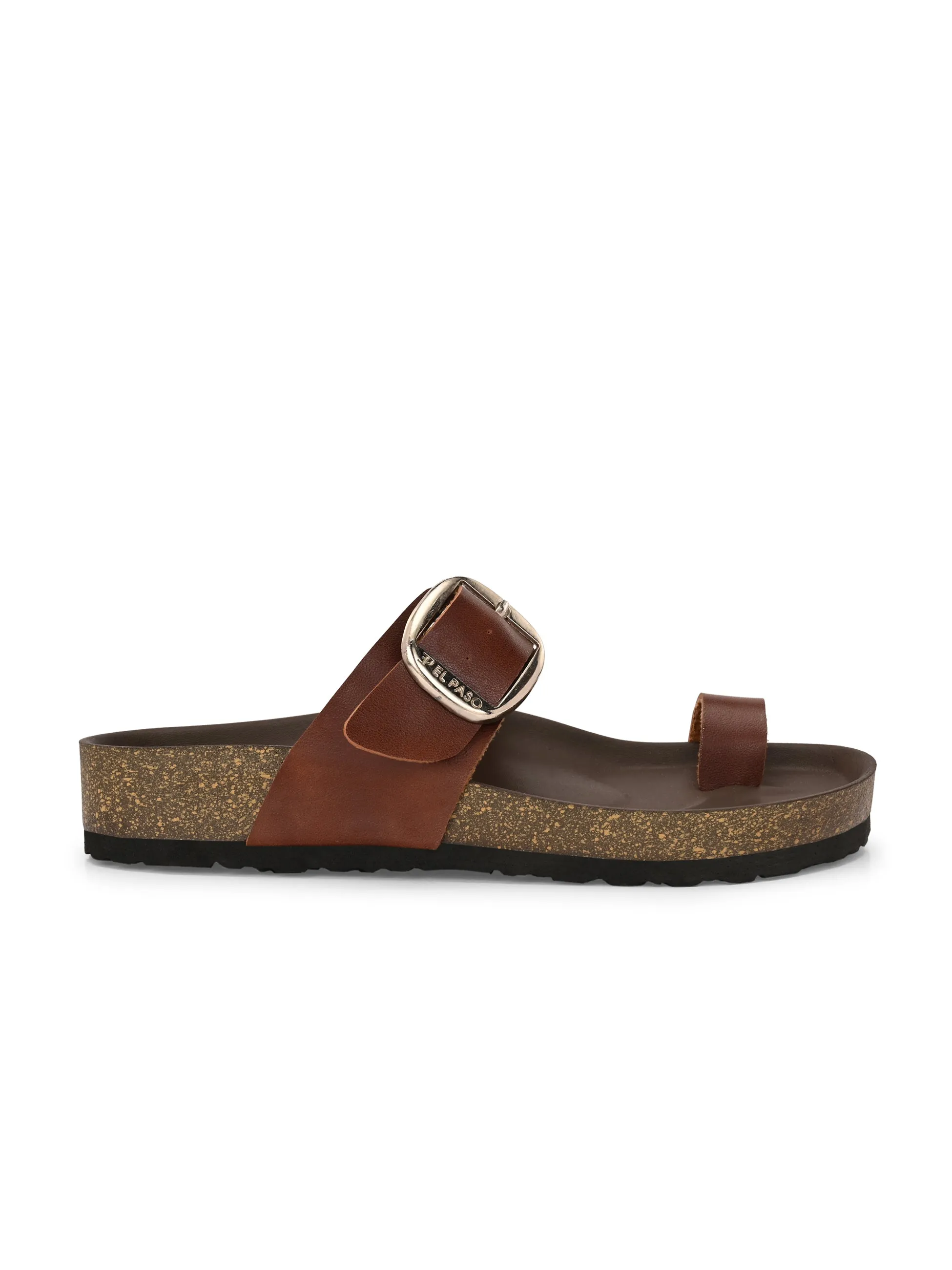 El Paso Women One Toe Flats with Buckles