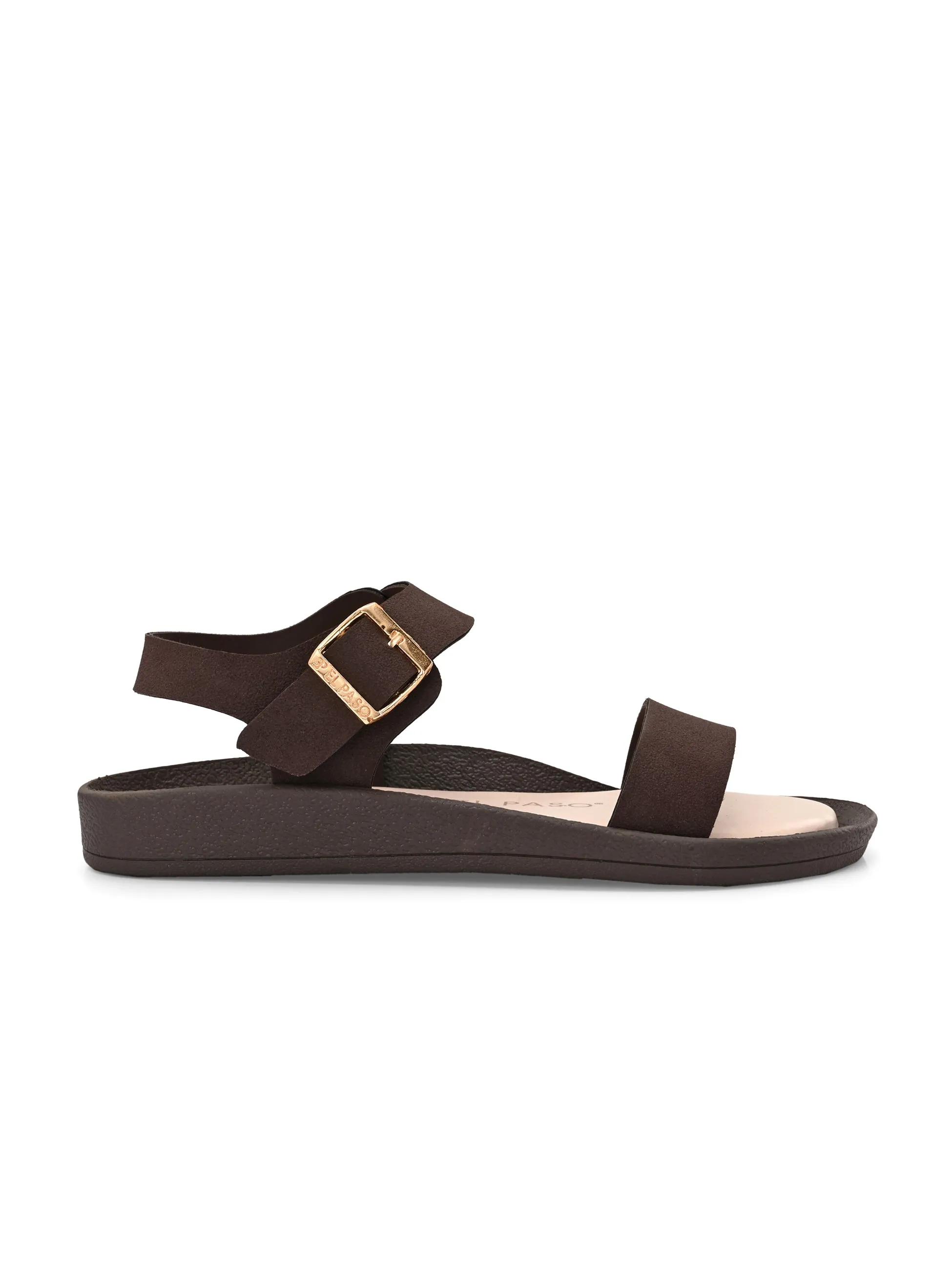 El Paso Women Open Toe Flats with Buckles