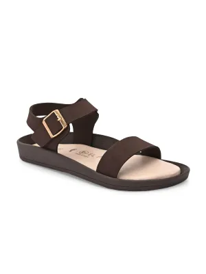 El Paso Women Open Toe Flats with Buckles
