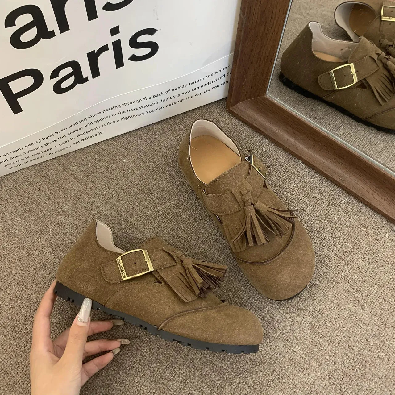 Elegant Women's Tassel Loafers – Soft Fur Slip-Ons for Fall & Spring™