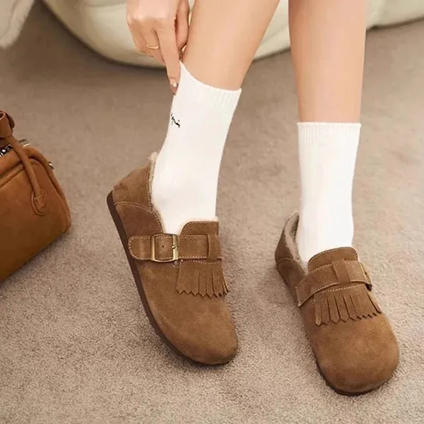 Elegant Women's Tassel Loafers – Soft Fur Slip-Ons for Fall & Spring™