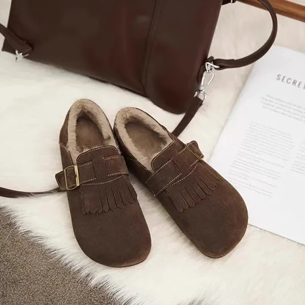 Elegant Women's Tassel Loafers – Soft Fur Slip-Ons for Fall & Spring™