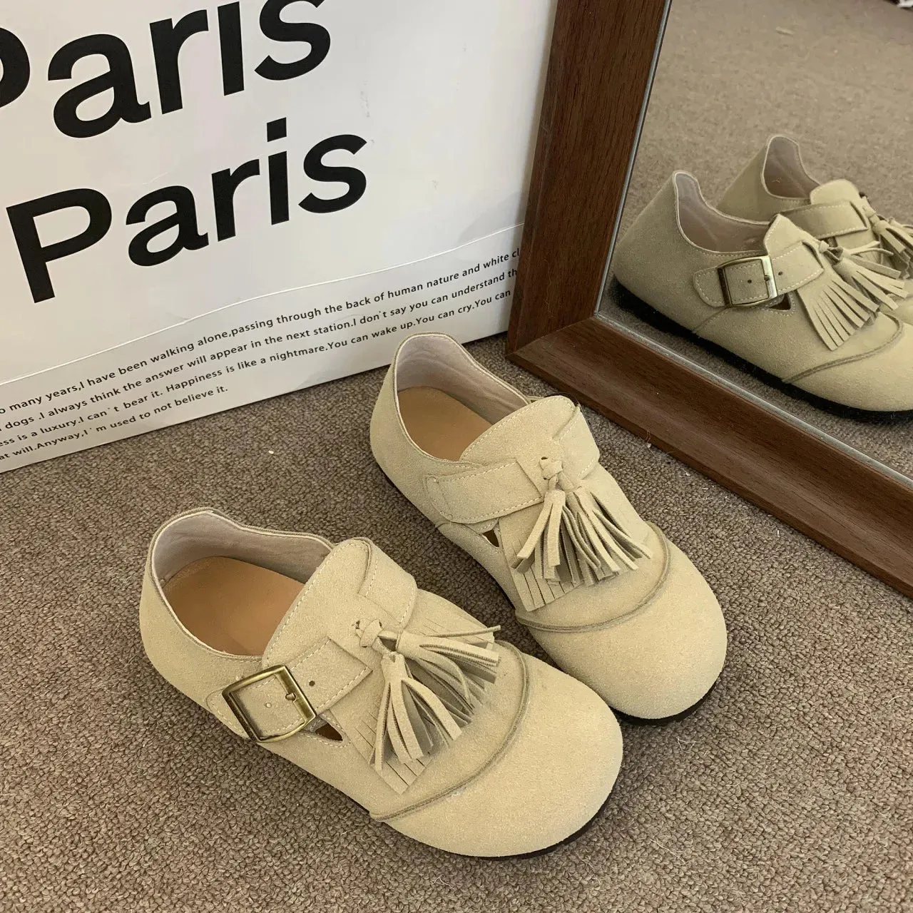 Elegant Women's Tassel Loafers – Soft Fur Slip-Ons for Fall & Spring™