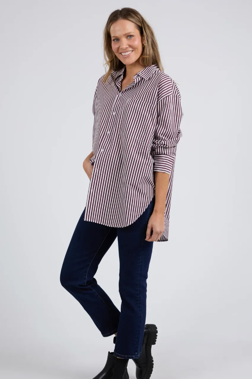 Elm Lila Stripe Shirt - Merlot