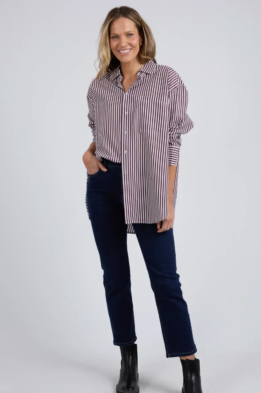 Elm Lila Stripe Shirt - Merlot