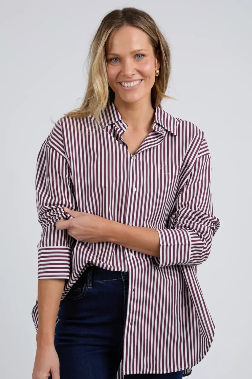Elm Lila Stripe Shirt - Merlot