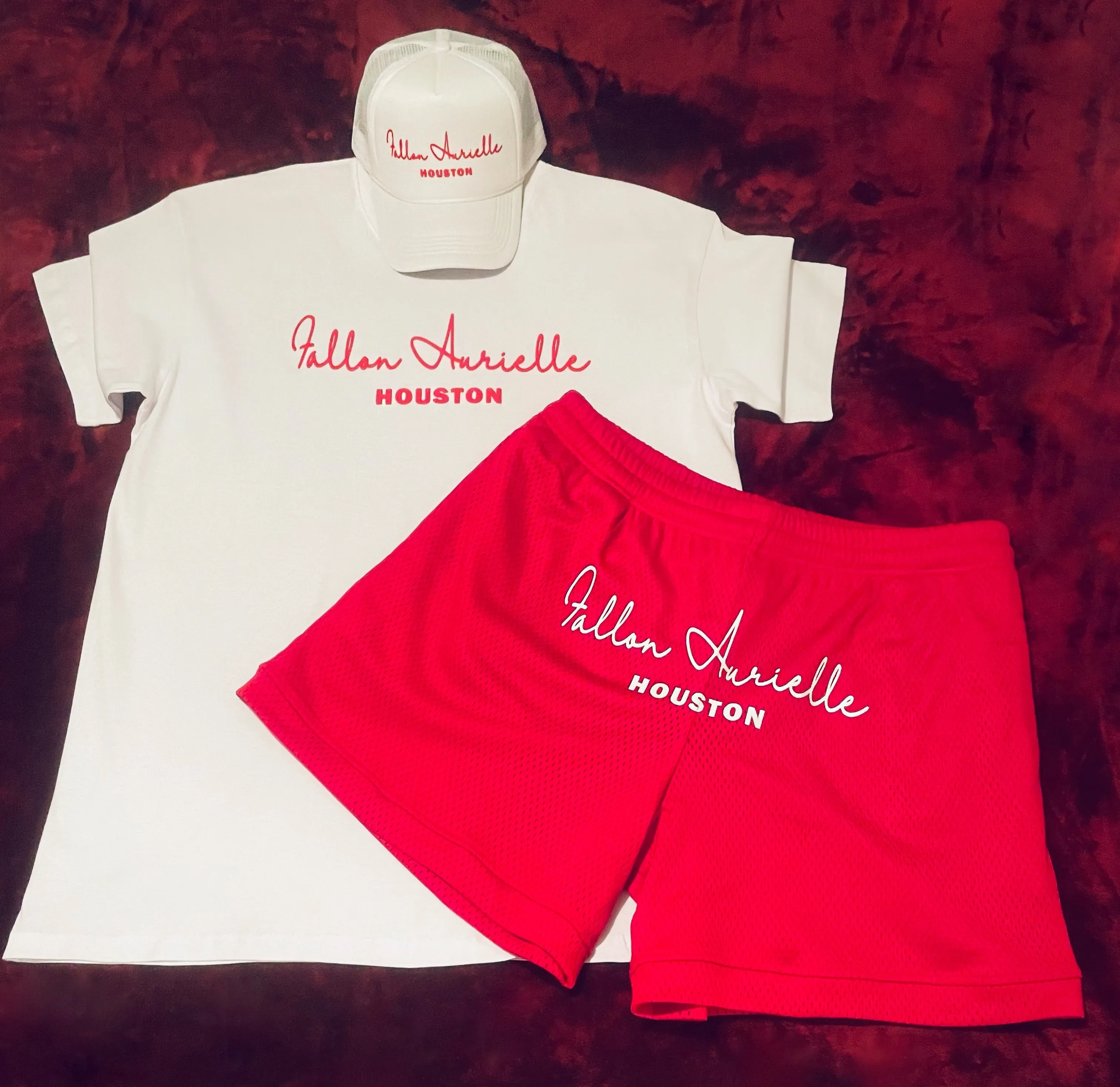 Fallon Aurielle Signature Houston Rep Yo Set Trucker Snapback Hat (White & Red)