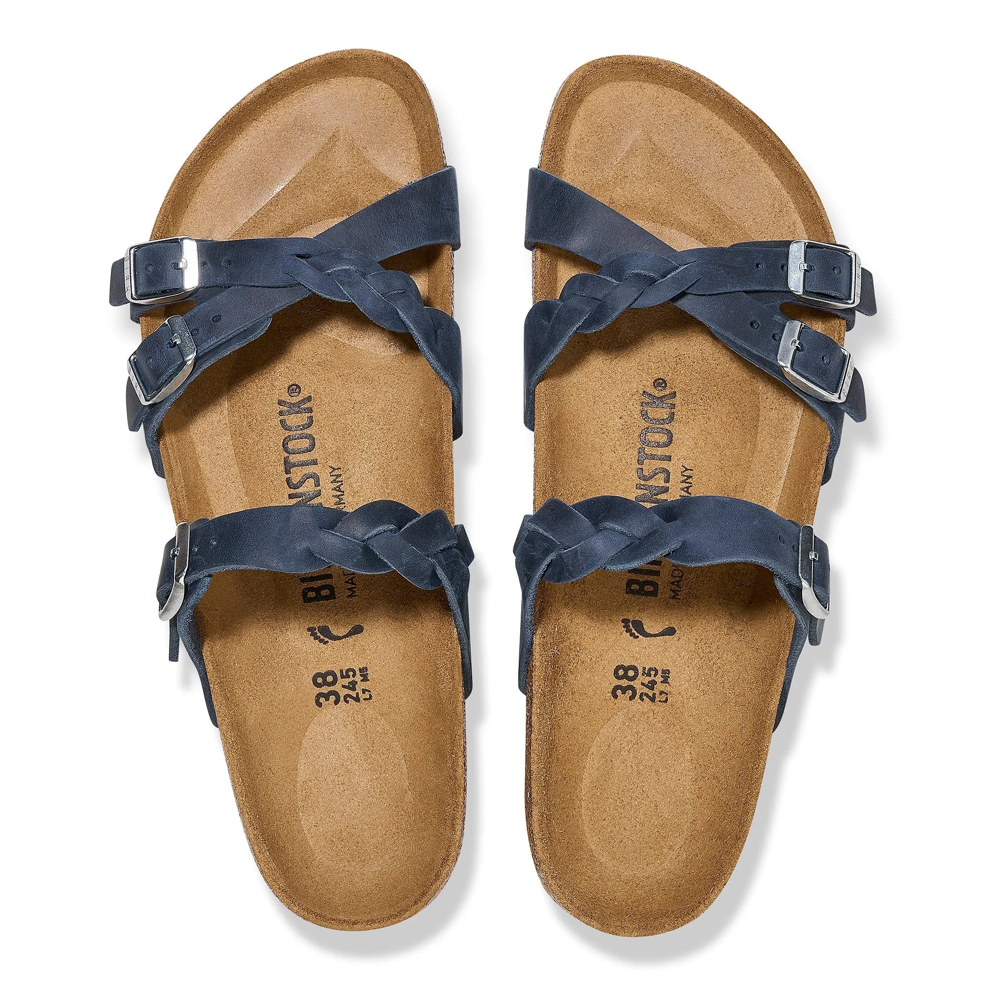 Franca Braided | Oiled Leather | Navy