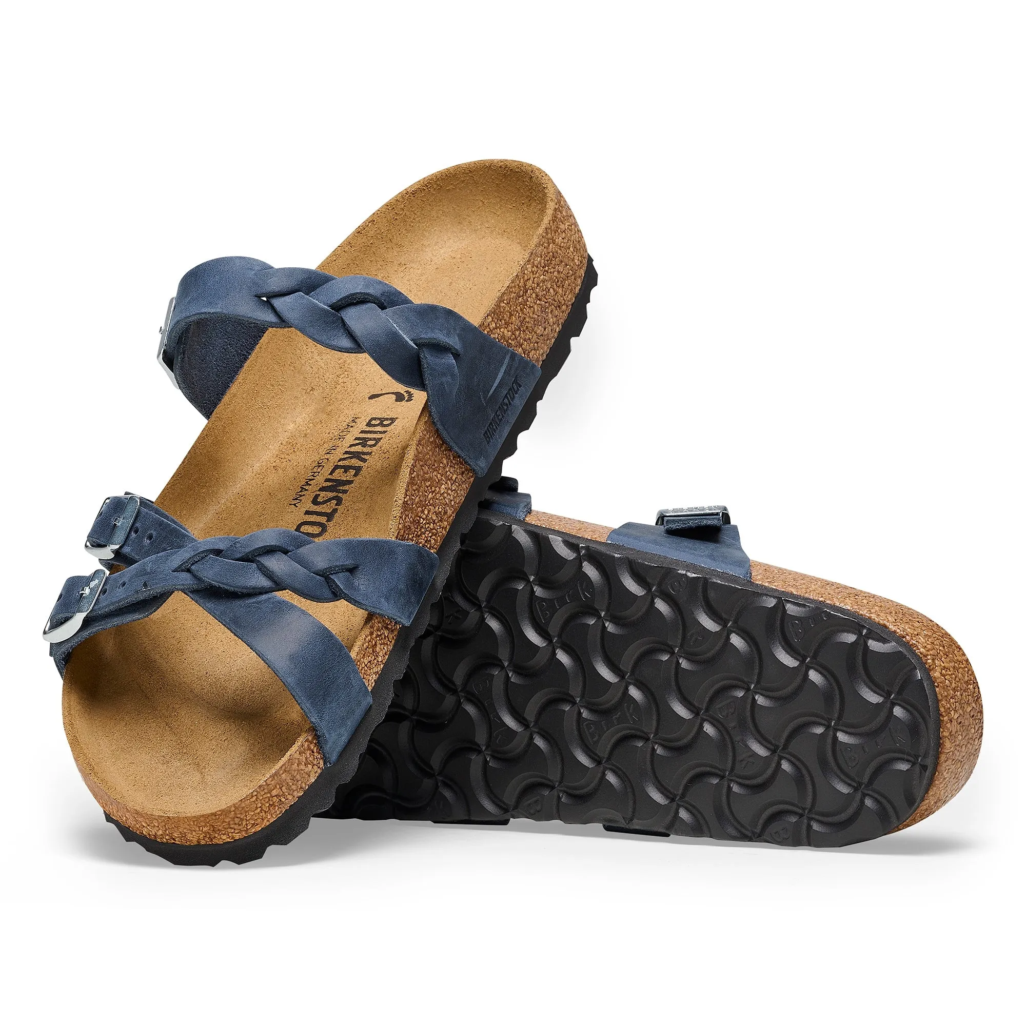 Franca Braided | Oiled Leather | Navy