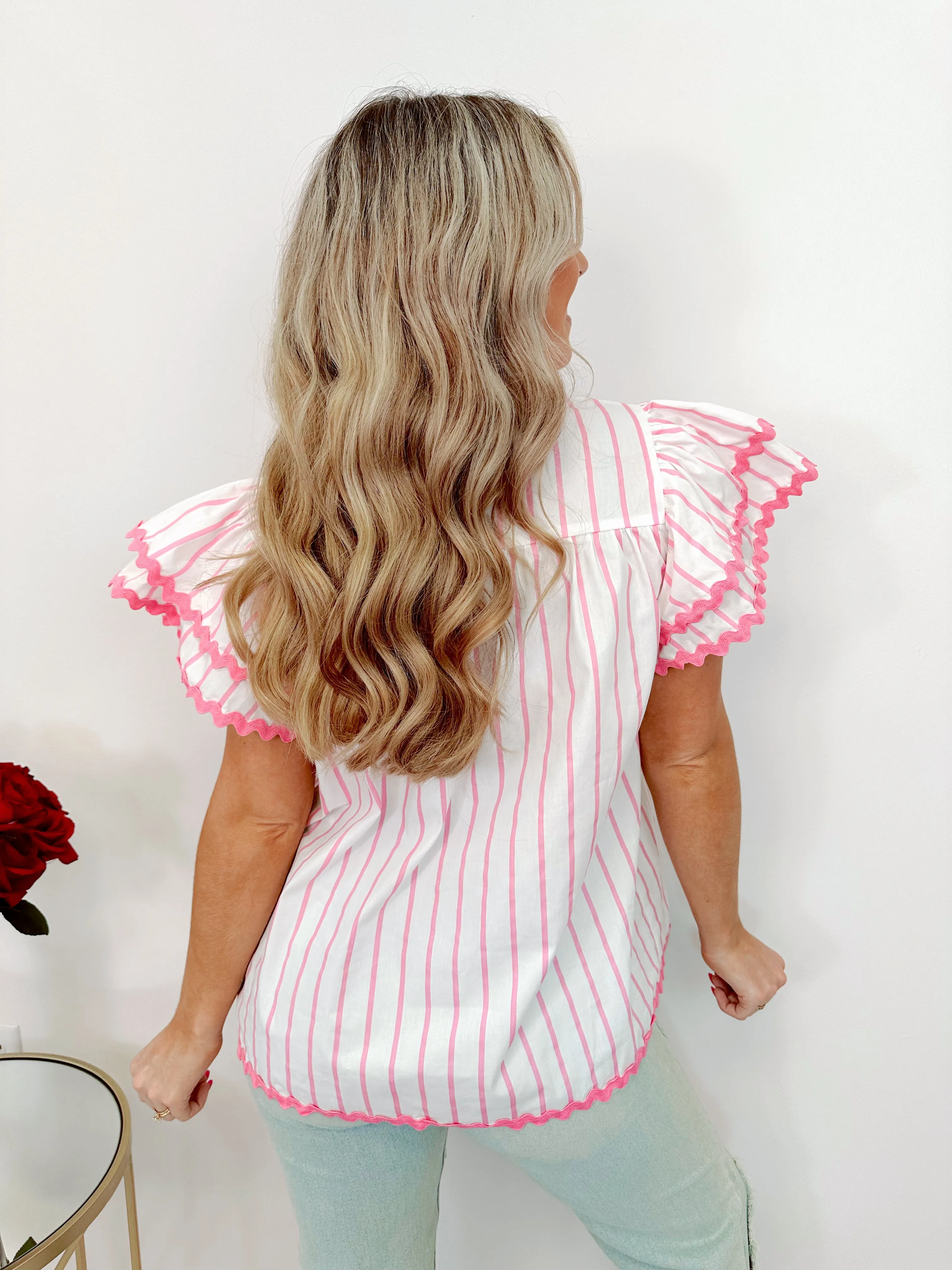 Fun & Flirty Flutter Sleeve Babydoll Top