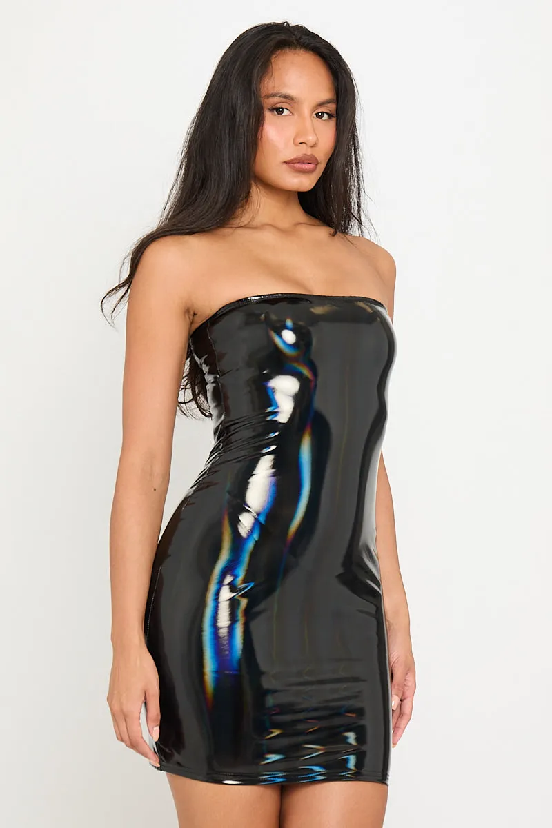 Futuristic Graphic Strapless Mini Dress | Edgy & Bold | Statement Look
