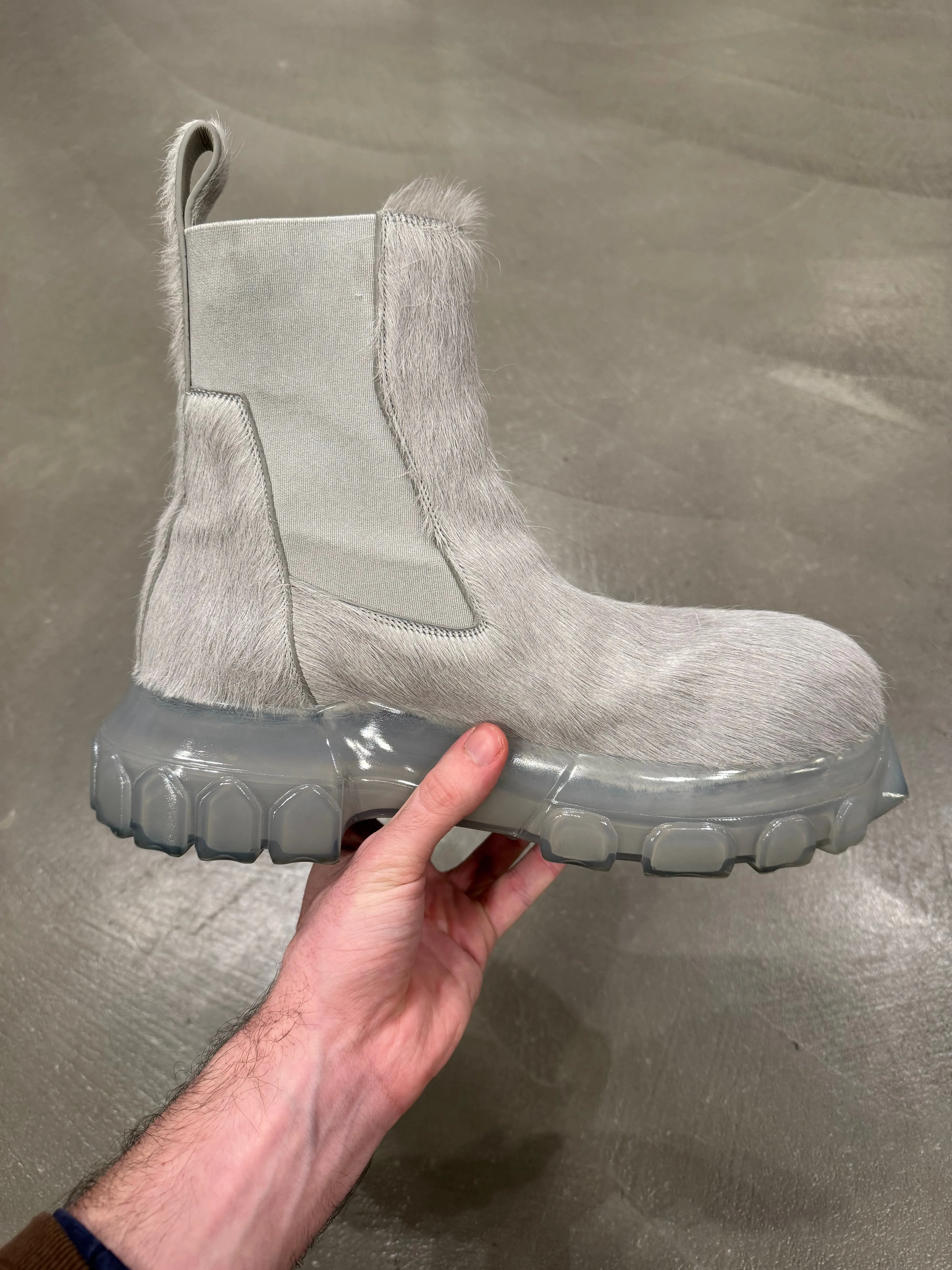 F/W 2021 Rick Owens beatle bozo pony hair boots