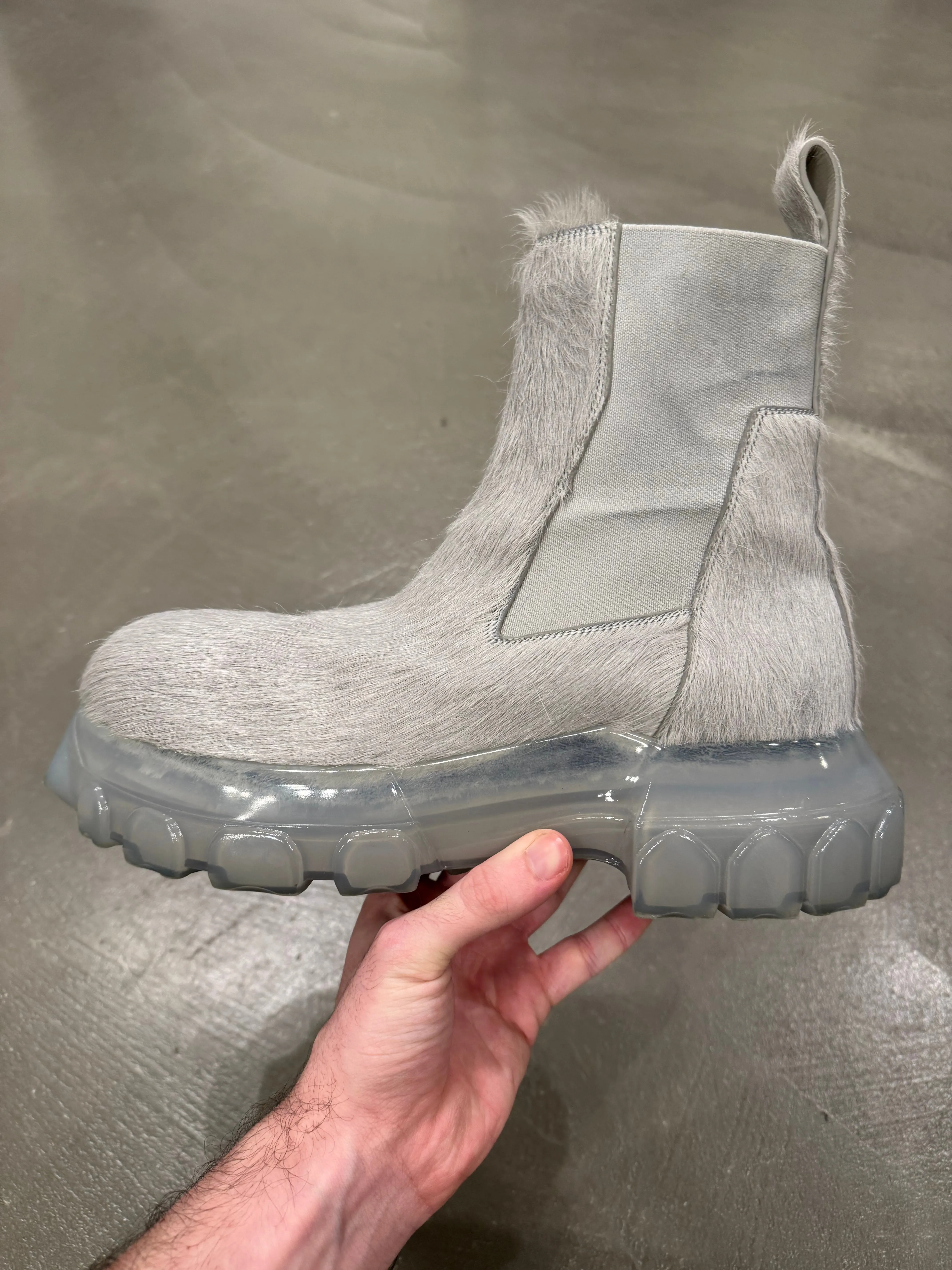 F/W 2021 Rick Owens beatle bozo pony hair boots