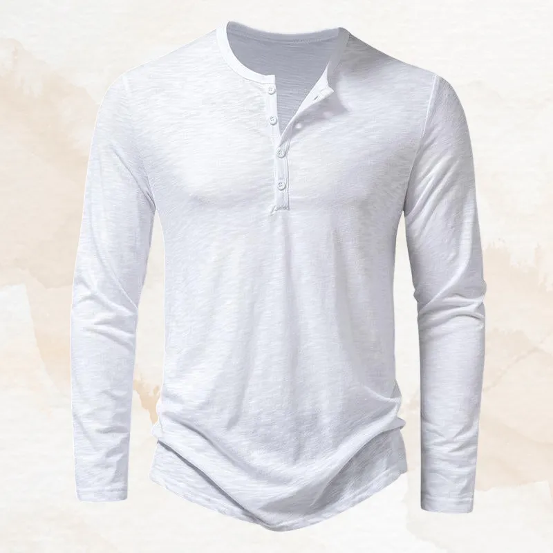 Gabriel - Men's Henley Collar Long Sleeve T-Shirt