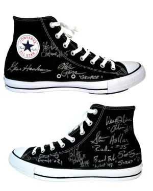 Gene Hackman & Hoosiers Cast Signed Autographed Hickory Huskers Converse Basketball Sneaker (ASI COA)