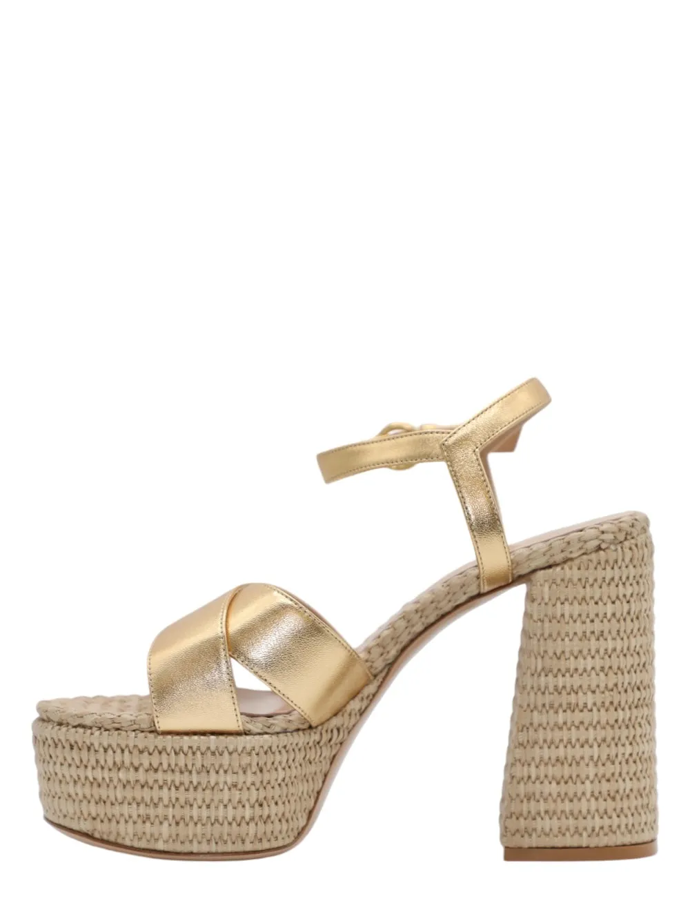 Gianvito Rossi Bebe Nappa Silk Washed Platform Heel
