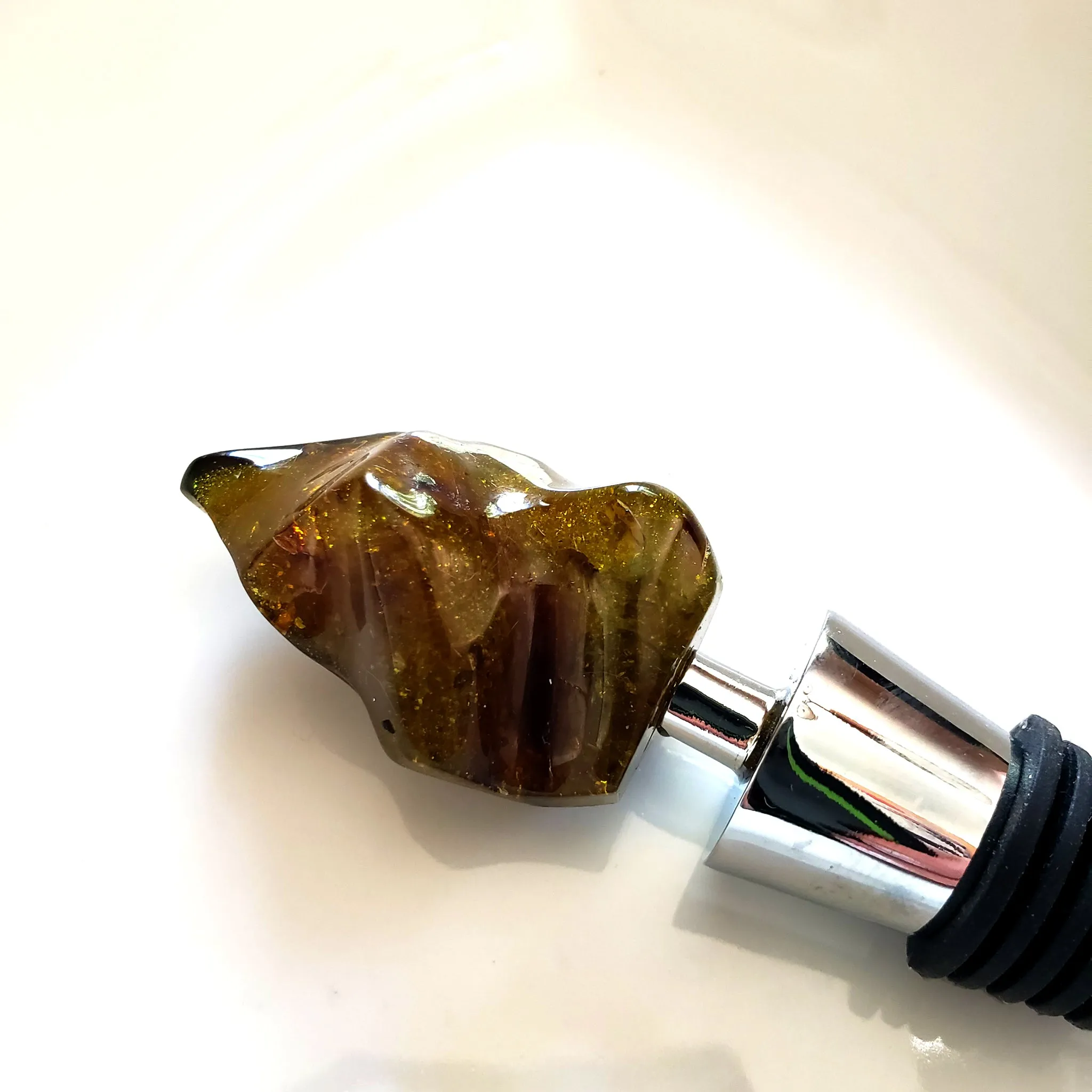 Green Amber Wine Bottle Stopper