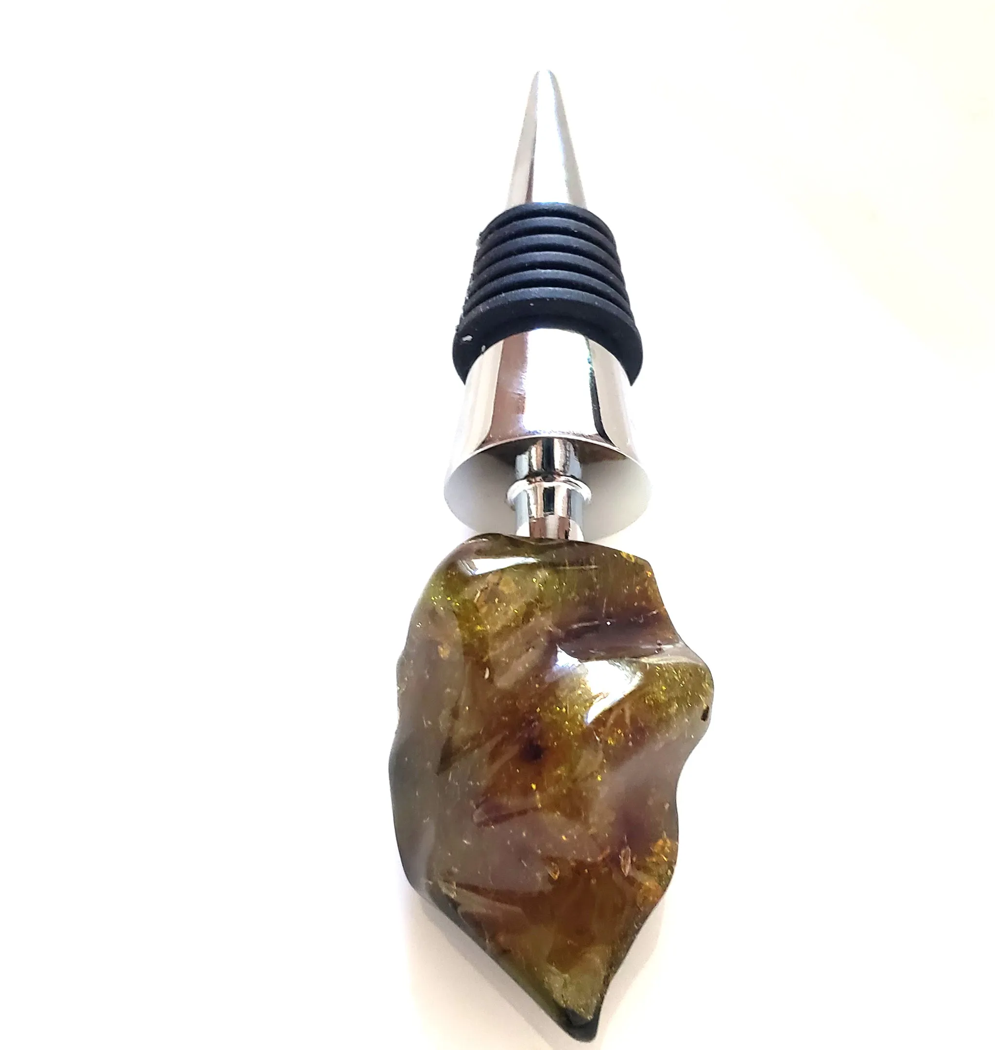 Green Amber Wine Bottle Stopper