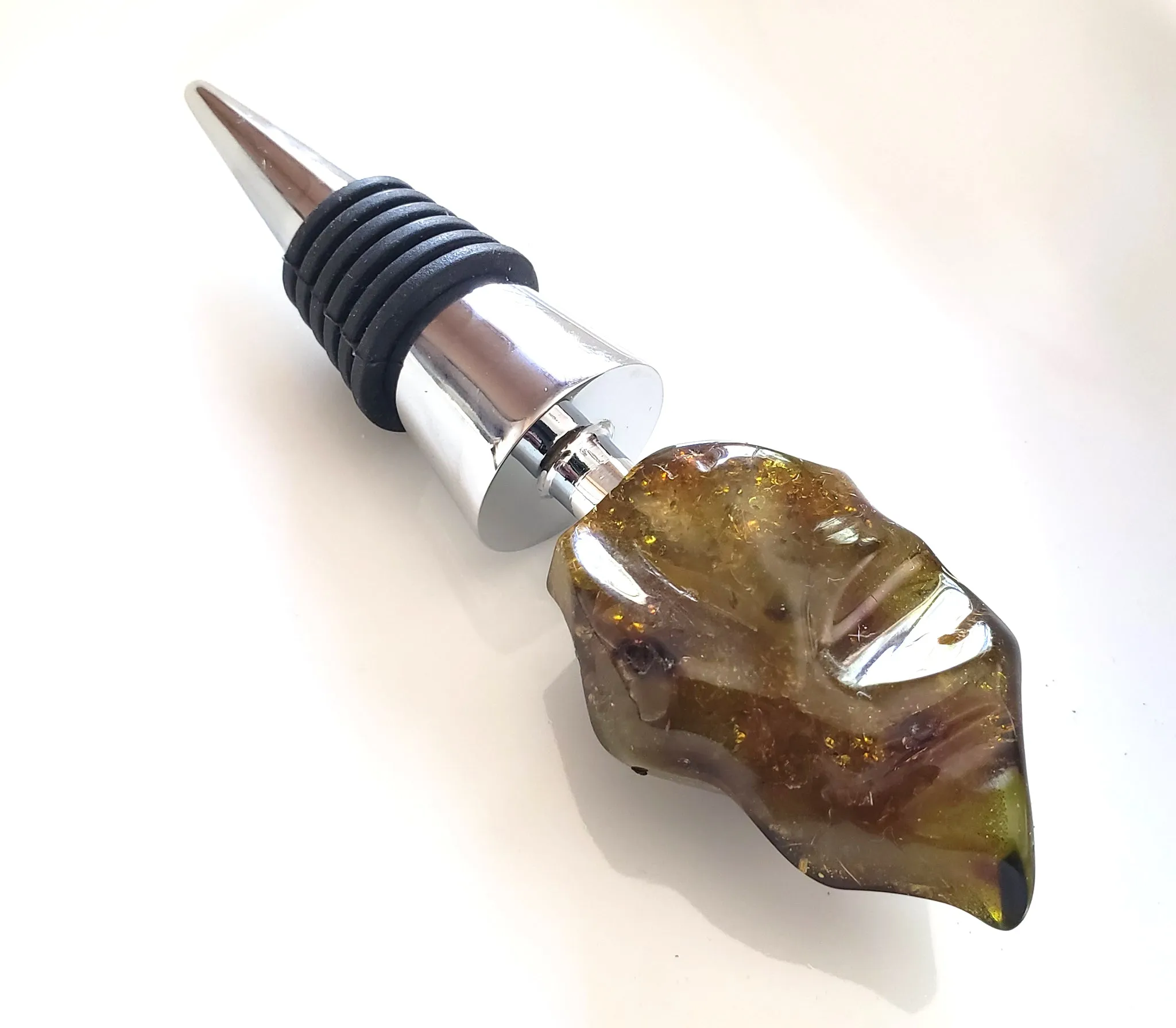 Green Amber Wine Bottle Stopper