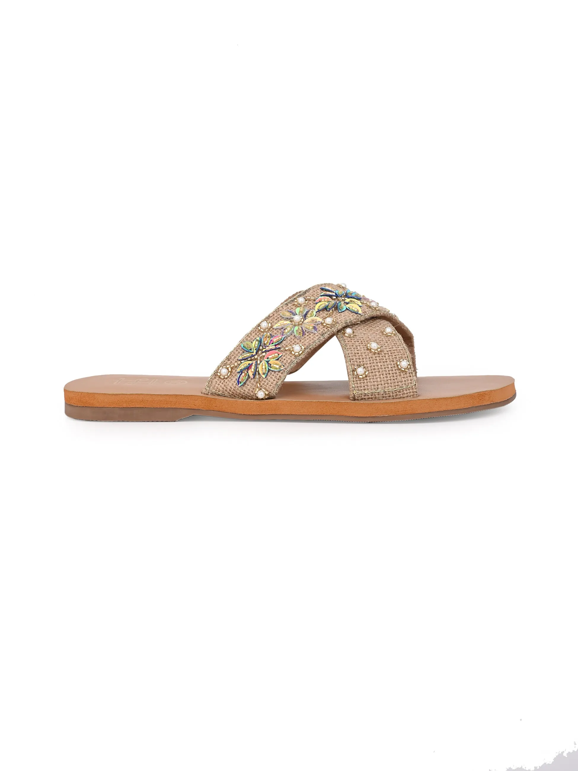 Hydes and Hues Women Studded Open-Toe Flats