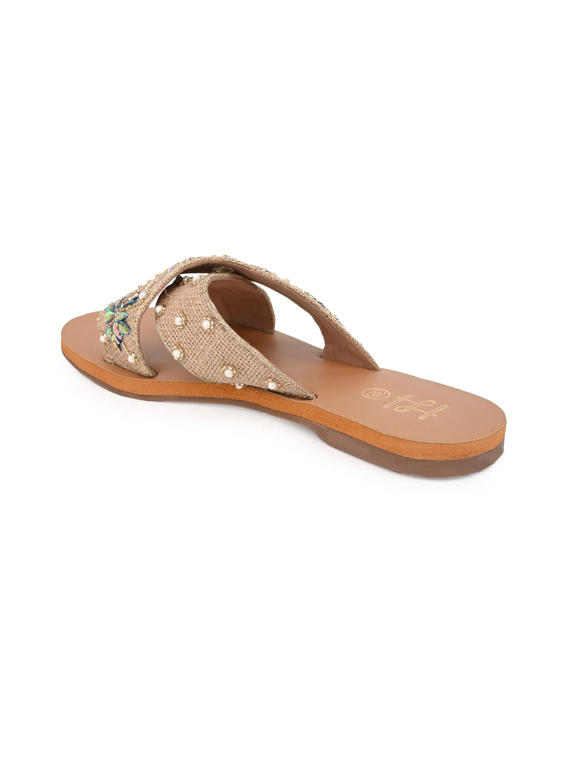 Hydes and Hues Women Studded Open-Toe Flats