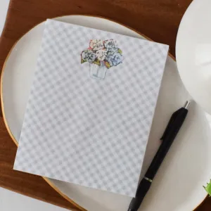 Hydrangea Gingham Notepad