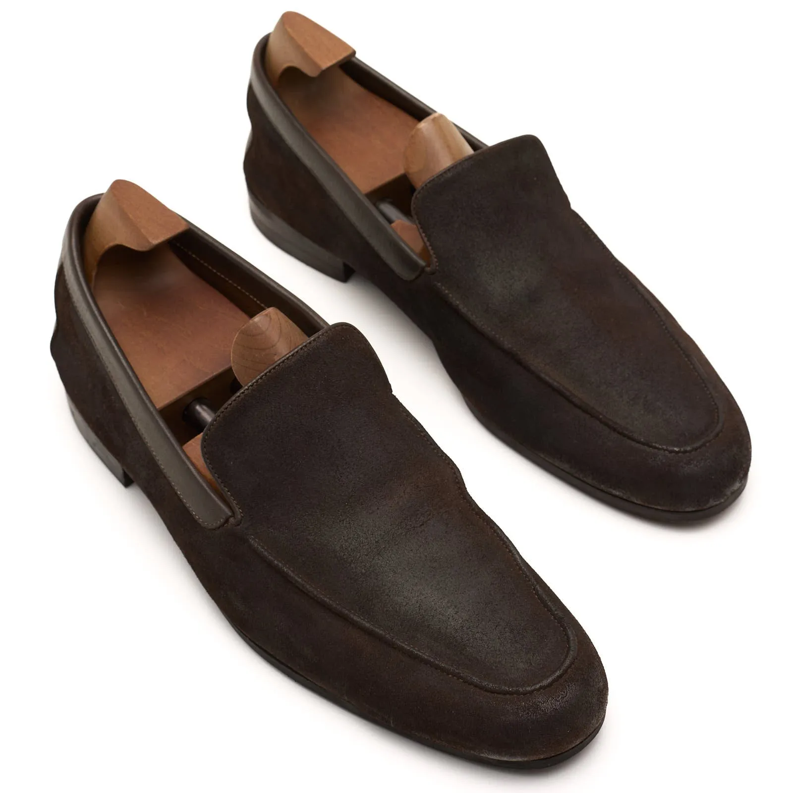 JOHN LOBB "Tyne" Brown Suede Leather Bit Loafers Shoes 8E US 8.5 Last 0016