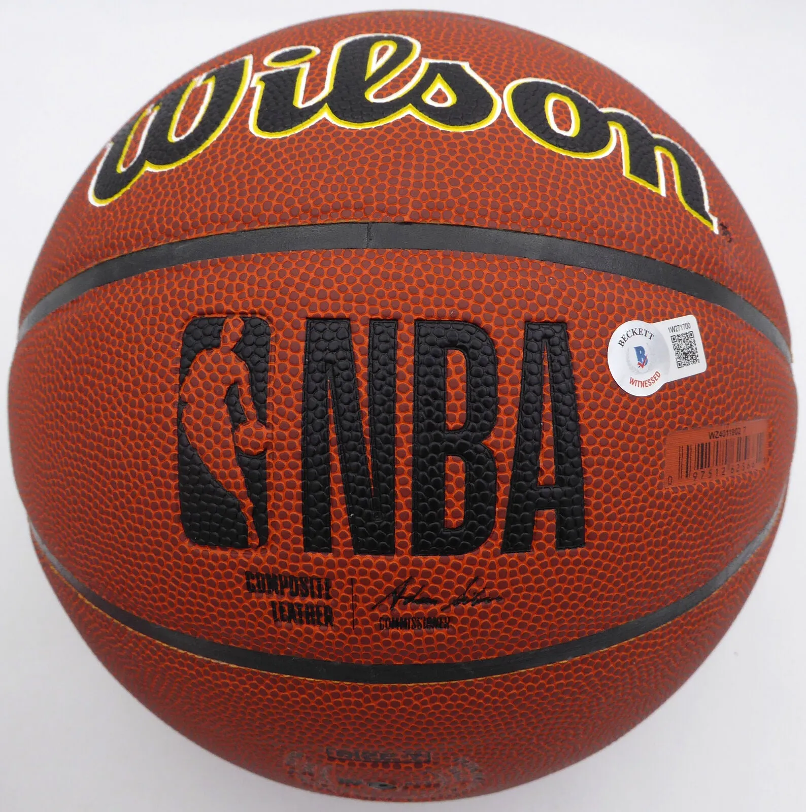 John Stockton Autographed Basketball Utah Jazz (Smudged) Beckett QR #1W271700