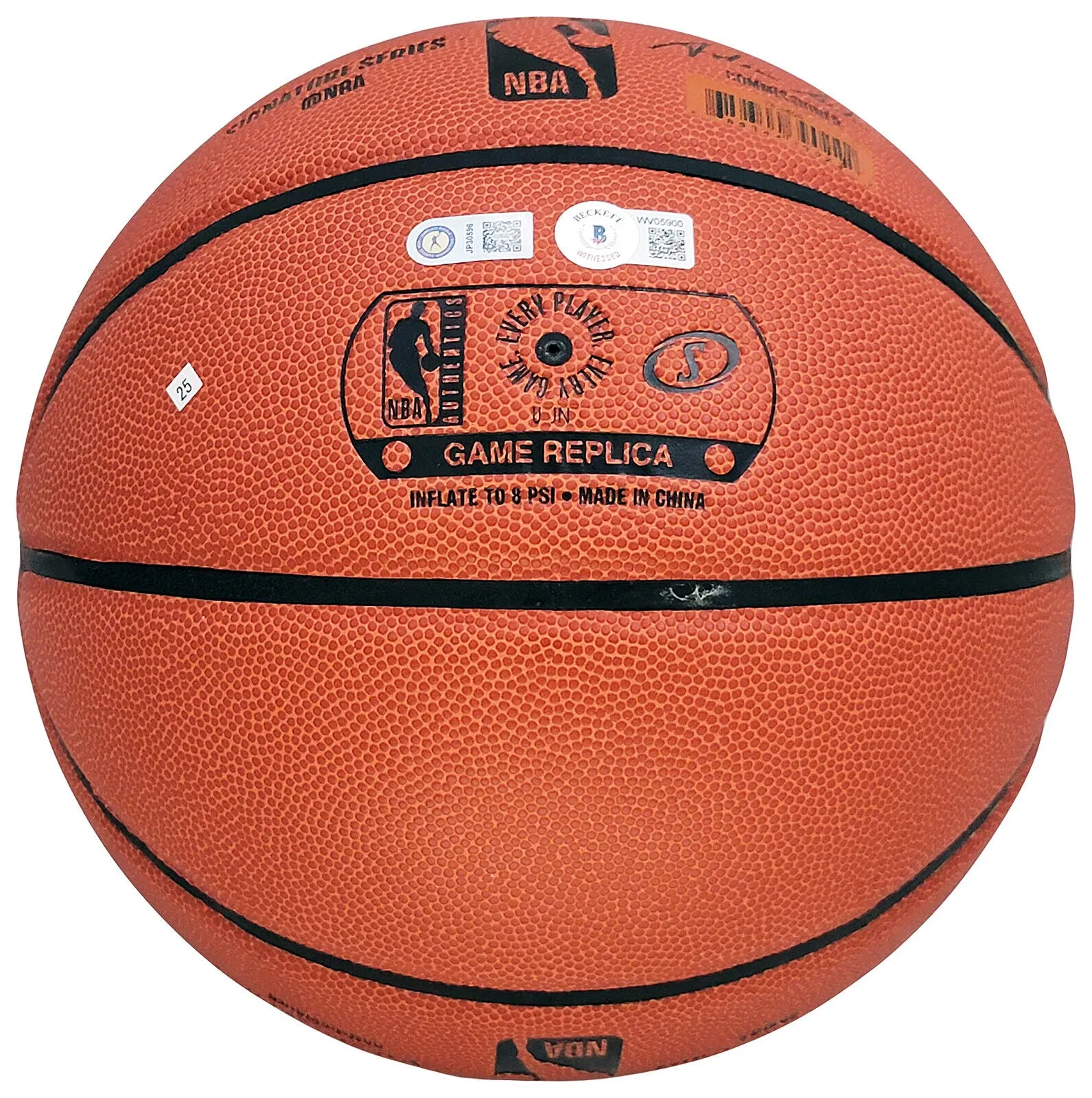 JORDAN POOLE AUTOGRAPHED SPALDING SERIES BASKETBALL WARRIORS BECKETT 211898