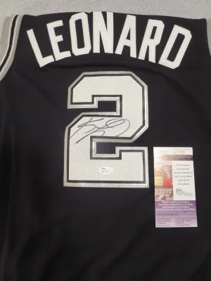 Kawhi Leonard Signed Autographed San Antonio Spurs Basketball Jersey (JSA COA)