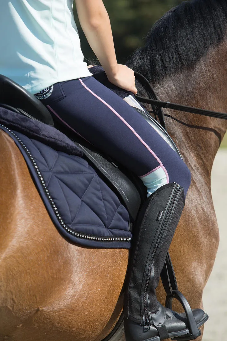 Kids' Horse Riding Mesh Half Chaps 100