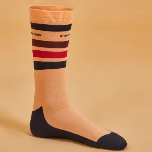 Kids' Horse Riding Socks SKS100 - Petrol Stripes