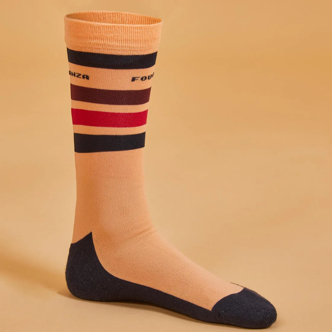 Kids' Horse Riding Socks SKS100 - Petrol Stripes