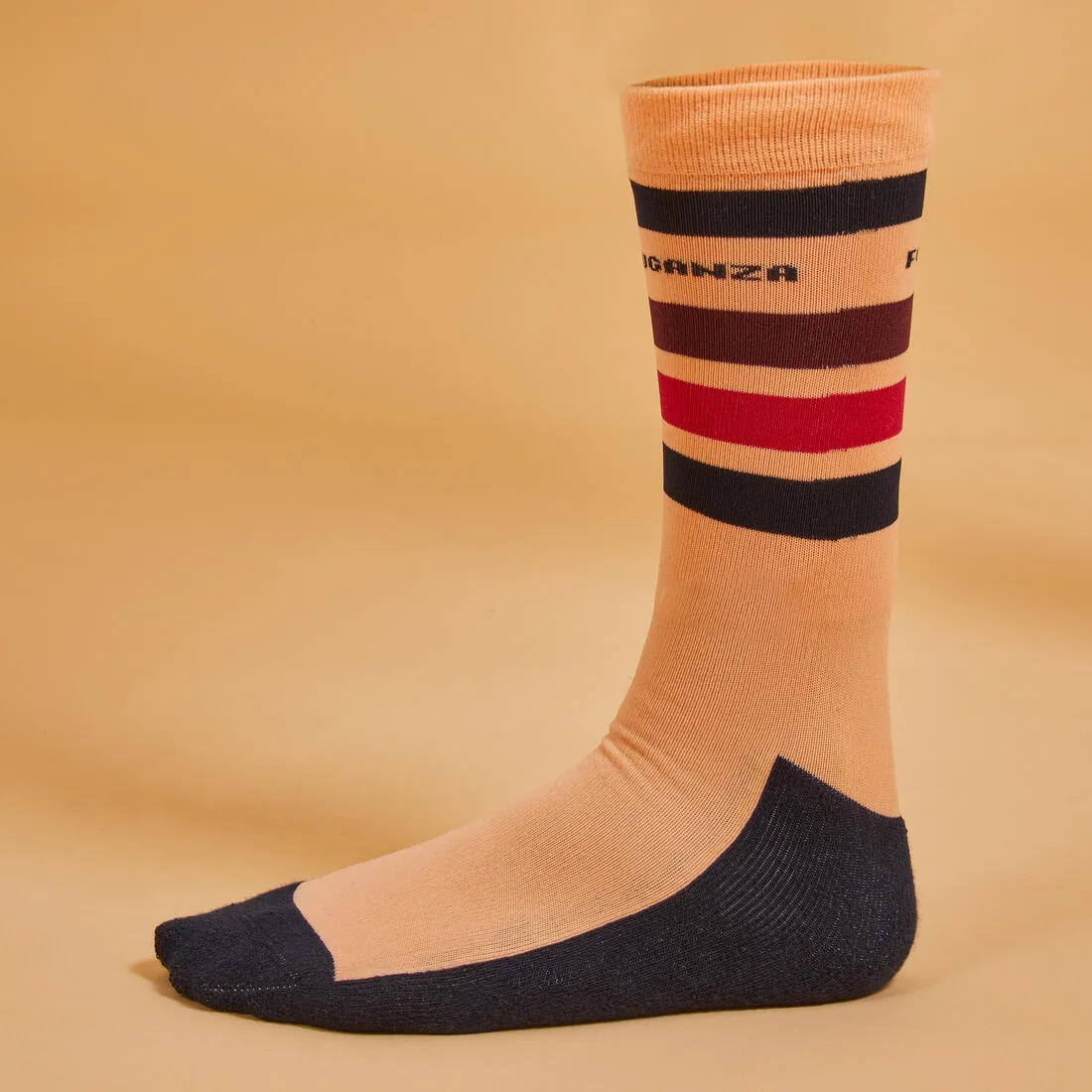 Kids' Horse Riding Socks SKS100 - Petrol Stripes