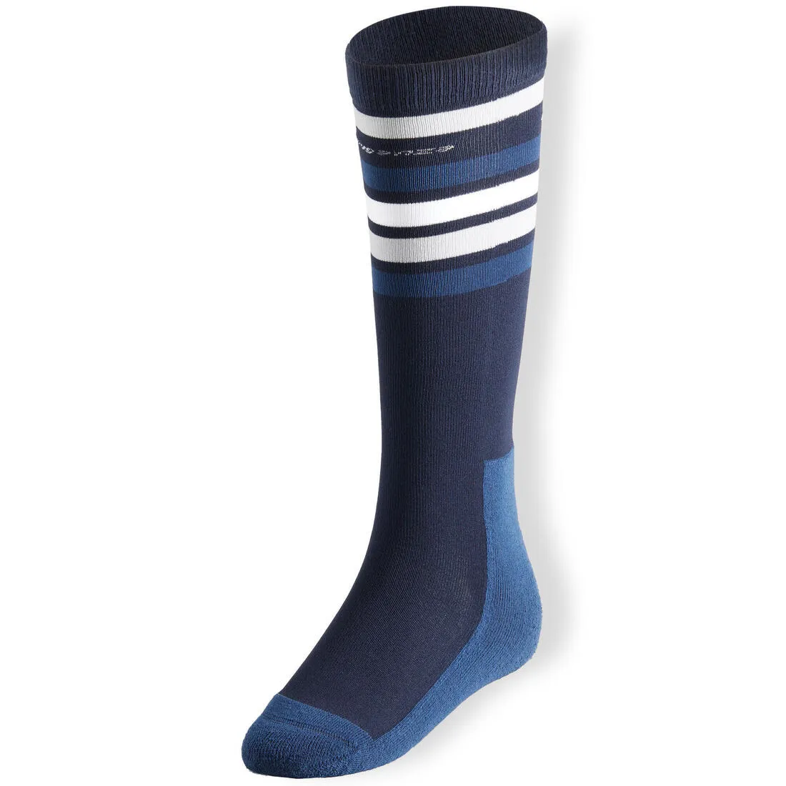 Kids' Horse Riding Socks SKS100 - Petrol Stripes