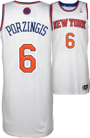 Kristaps Porzingis Signed Autographed New York Knicks Basketball Jersey (JSA COA)