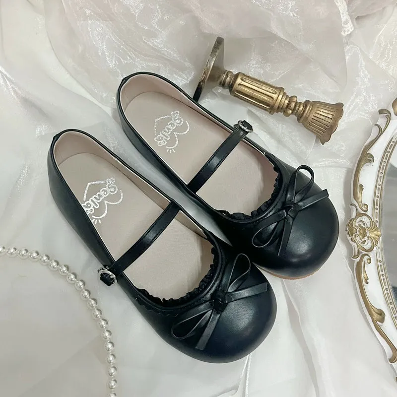 Lacy Bow Mary Jane Flats