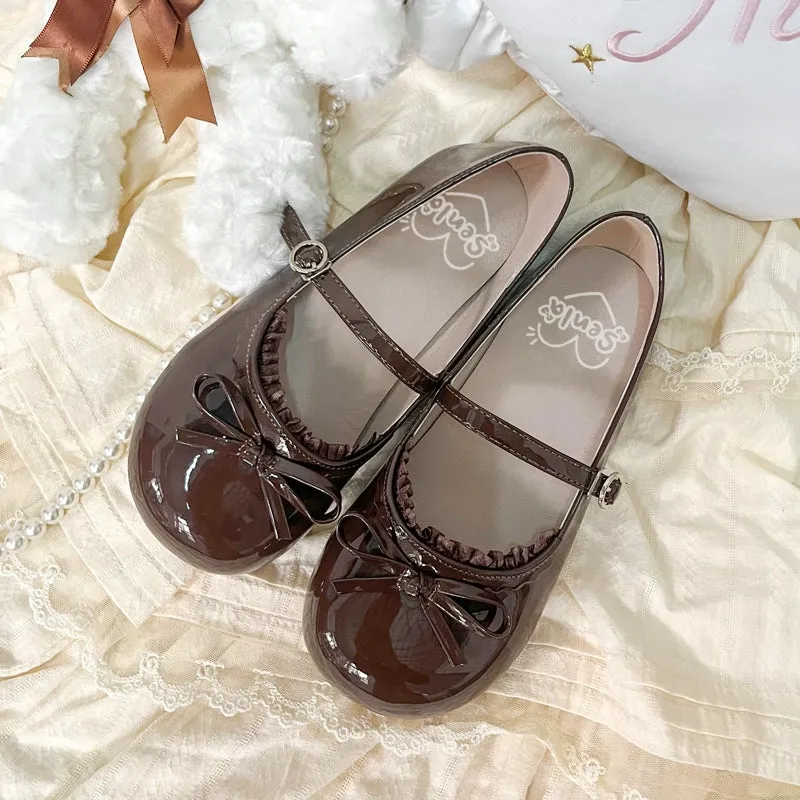 Lacy Bow Mary Jane Flats