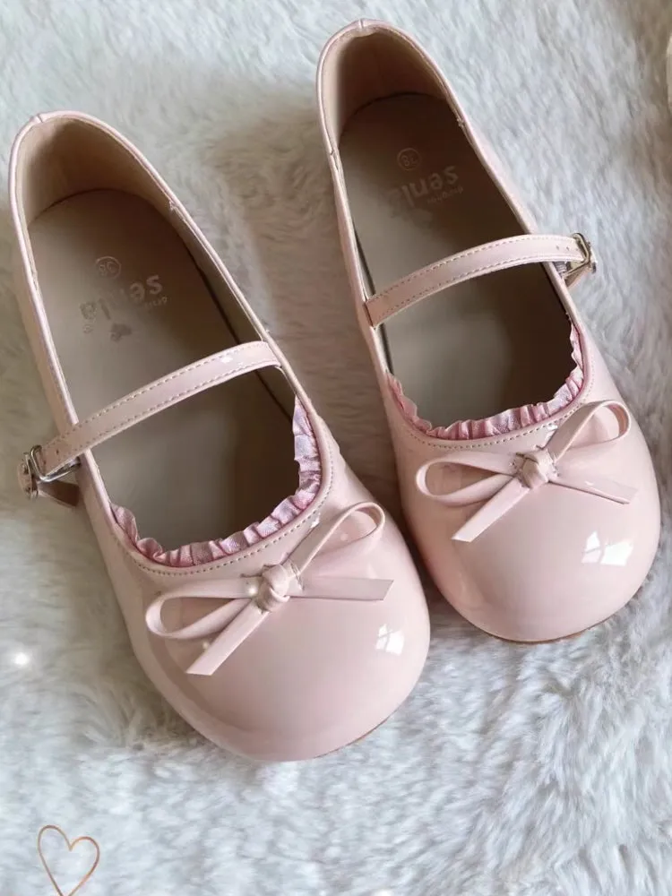 Lacy Bow Mary Jane Flats