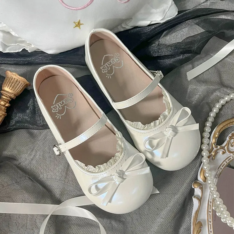 Lacy Bow Mary Jane Flats