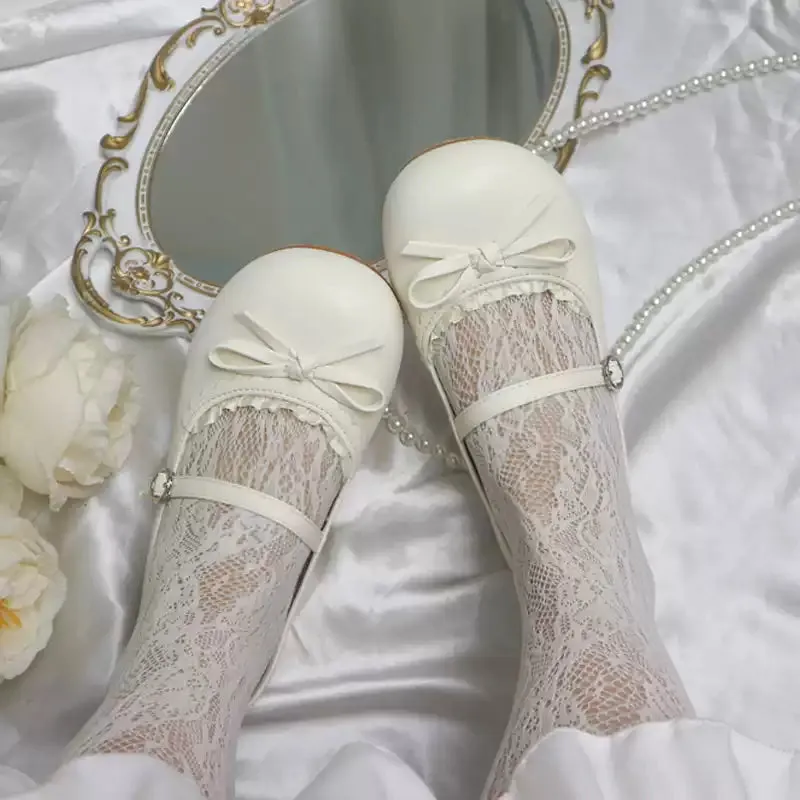 Lacy Bow Mary Jane Flats