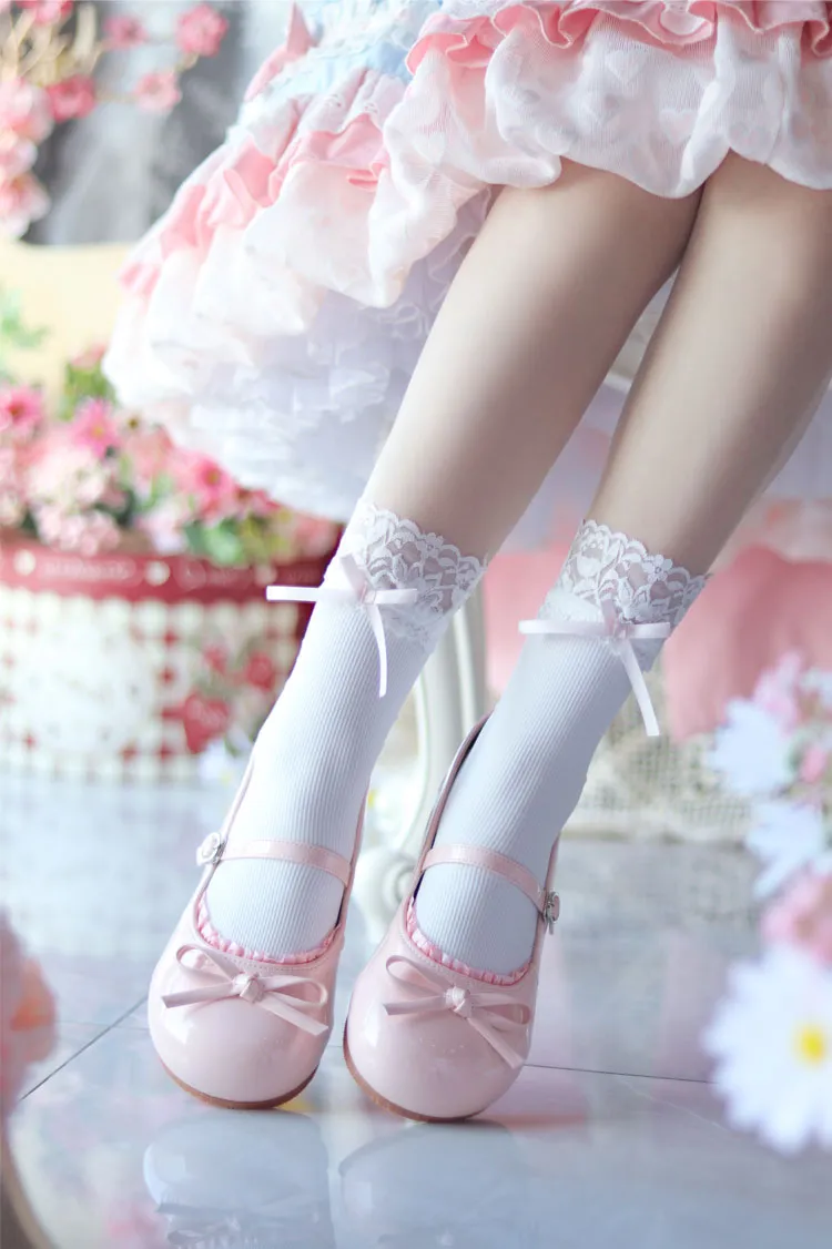 Lacy Bow Mary Jane Flats